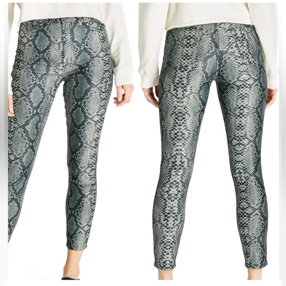 ETICA Cindy High Waist Snake Print Ankle
Skinny Stretcht olive pants 30
